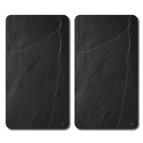 Kesper Juypal_365232 Lot de 2 assiettes à découper en verre Motif ardoise Gris 52 x 30 x 0,8 cm