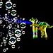 Prextex Dinosaur Bubble Gun Toy w/LED Light and Dinosaur Sounds | Bubble Machine Guns for Toddlers, Kids, Adults | Bubble-Maker Toys | Party, Easter, Birthday Gifts Bubbles | Kid/Toddler Gift Favors