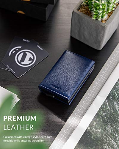 Image of VULKIT Pop up Wallet Minimalist Cash Wallets RFID Blocking Leather Smart Credit Card Holder with Magnetic Closure for Men