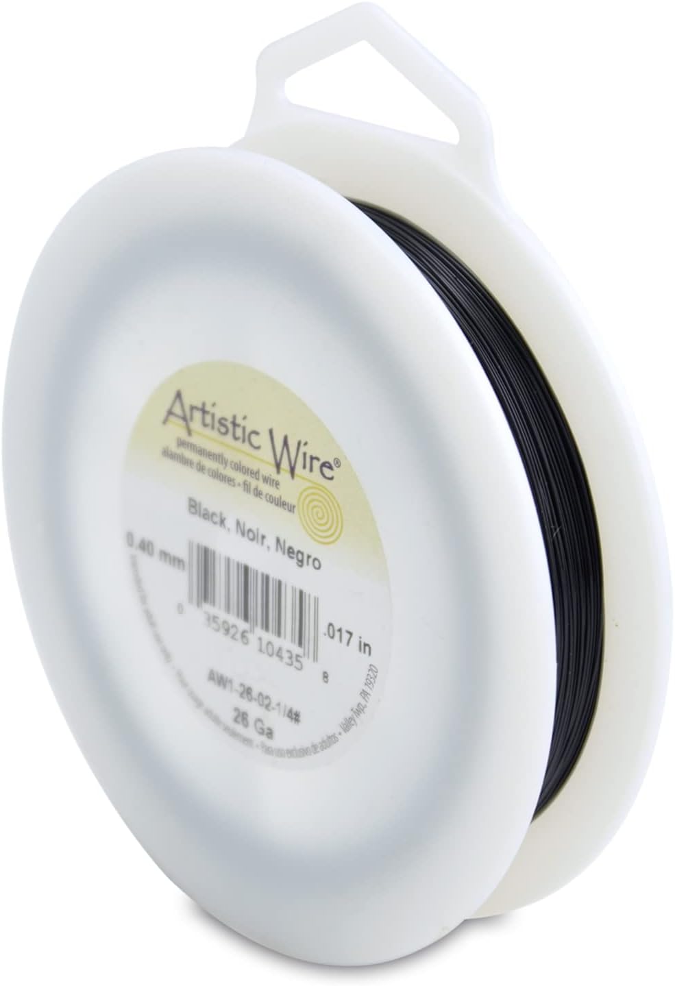 Artistic Wire, 26 Gauge Tarnish Resistant Colored Copper Craft Wire, Black, 311 ft