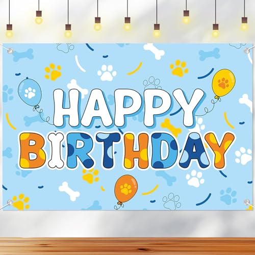 SAVITA Happy Birthday Fondo, 150x100cm Bandera Cumpleaños Azul Tema Dibujos Animados Fondo Decoración para Niños Niñas Accesorios de Foto Decoración de Pared