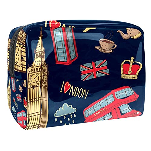 Trousse à maquillage vintage rouge et son motif écailles multicolore 09