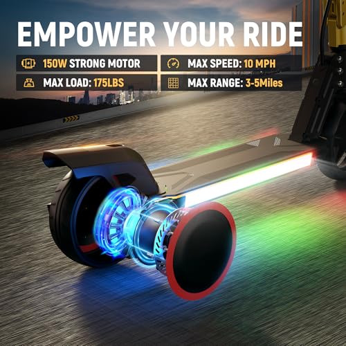 WEELMOTION Black Foldable Electric Scooter for Kids, Bright Front Bar Lights, LED Head Lights, Shining Pedal, Big LED Display, Dual Brakes 150W Motor Kids Electric Scooter, UL2272 Certified by WEELMOTION - Image 2