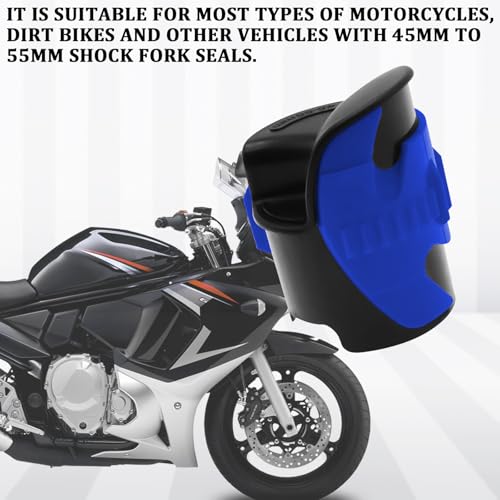 Image of 2 PCS Motorcycle Dirt Bike Fork Saver Seal Cleaner Tools, Motorcycle Front Fork Oil Level Seal Removal Tool Clean Driver, Fork Shock Absorber Repairing Maintenance Tool Set (Blue)