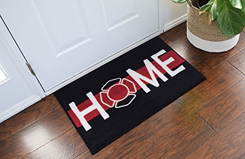 FloorMatShop Home Thin Red Line Firefighter Support Novelty Carpet Nylon Indoor Welcome Entrance Mat Approx. 2' x 3' Surged Edge Made in The USA
