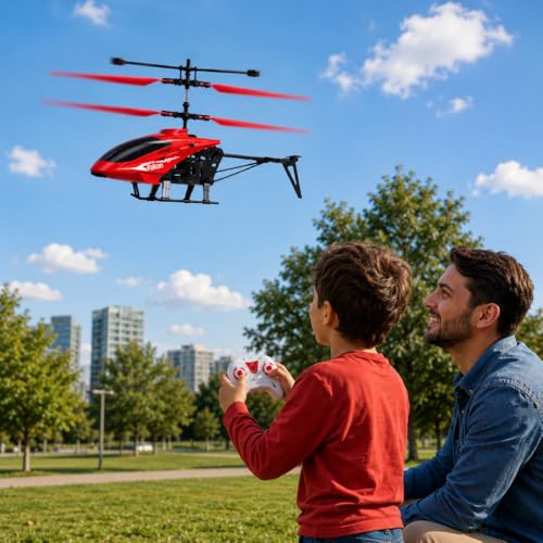 Image of Remote Control Gravity Sensor Helicopter Toy, with Shock Detection Auto Power Off, USB Charging, for Kids (RED)