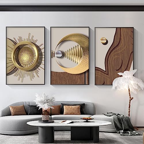 Affiches géométriques solides abstraites KEBIA triptyque 20x30cm pour décoration de salon