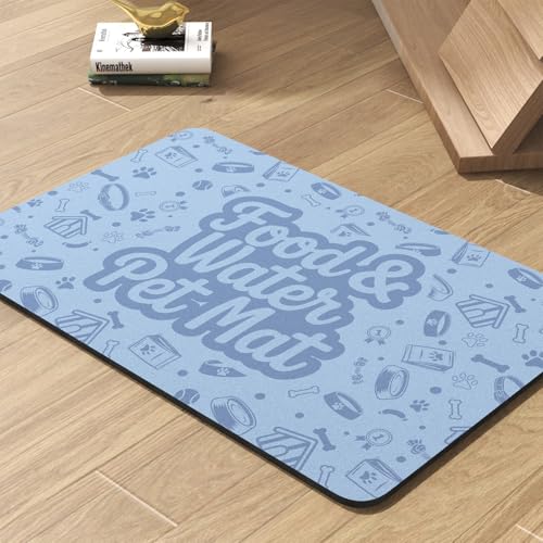 Pet Feeding Mat-Absorbent Dog Mat for Food and Water Bowl-No Stains Quick Dry Water Dispenser Mat-Dog Accessories Pet Supplies-Bowl for Messy Drinkers（Words,23"x34"