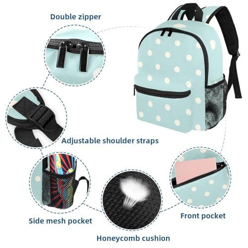 Petit sac à dos léger à pois vert clair idéal pour voyage et sorties