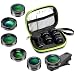 Produktbild GUOXY 6 In 1 Hd Telefon Lens Kit, Clip Am Telefon Objektiv 205 ° Fisheye Objektiv / 140 ° Hd-Weitwinkelobjektiv 25X Makroobjektiv / 6 Sterne Filter Binoculars