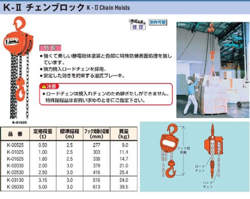 Amazon.co.jp: 象印チェンブロック K-2 チェーンブロック0.5t