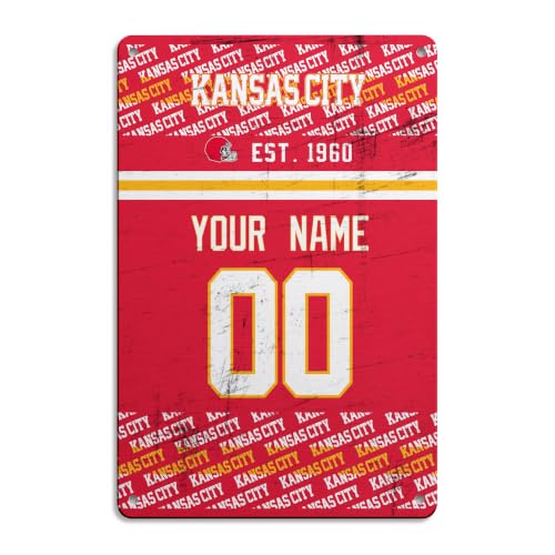 Image of Kansas Metal Sign for Outside Custom Name and Number Gifts