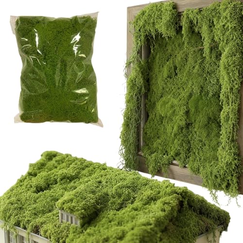 Musgo artificial para manualidades, 300 g, verde artificial realista, musgo verde artificial para terrario, maceta, jarrón, suculentas, decoración de pared para el hogar, Navidad, boda, vacaciones