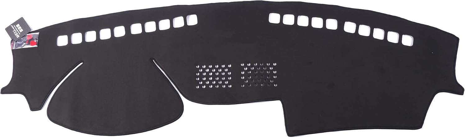 WellVisors Black Suede Dash Mat Dashboard Cover Compatible with Mercedes-Benz E-Class Sedan W211 2003-09 S211 Wagon 2004-09 Black 3-777MB006