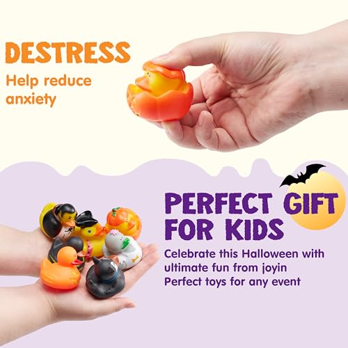 Image of JOYIN 18 PCS Halloween Rubber Ducks, Halloween Ducks for Halloween Goodie Bag Fillers, Rubber Duckies Baby Bath Toys for Halloween Party Favors Decorations, School Classroom Game Prizes