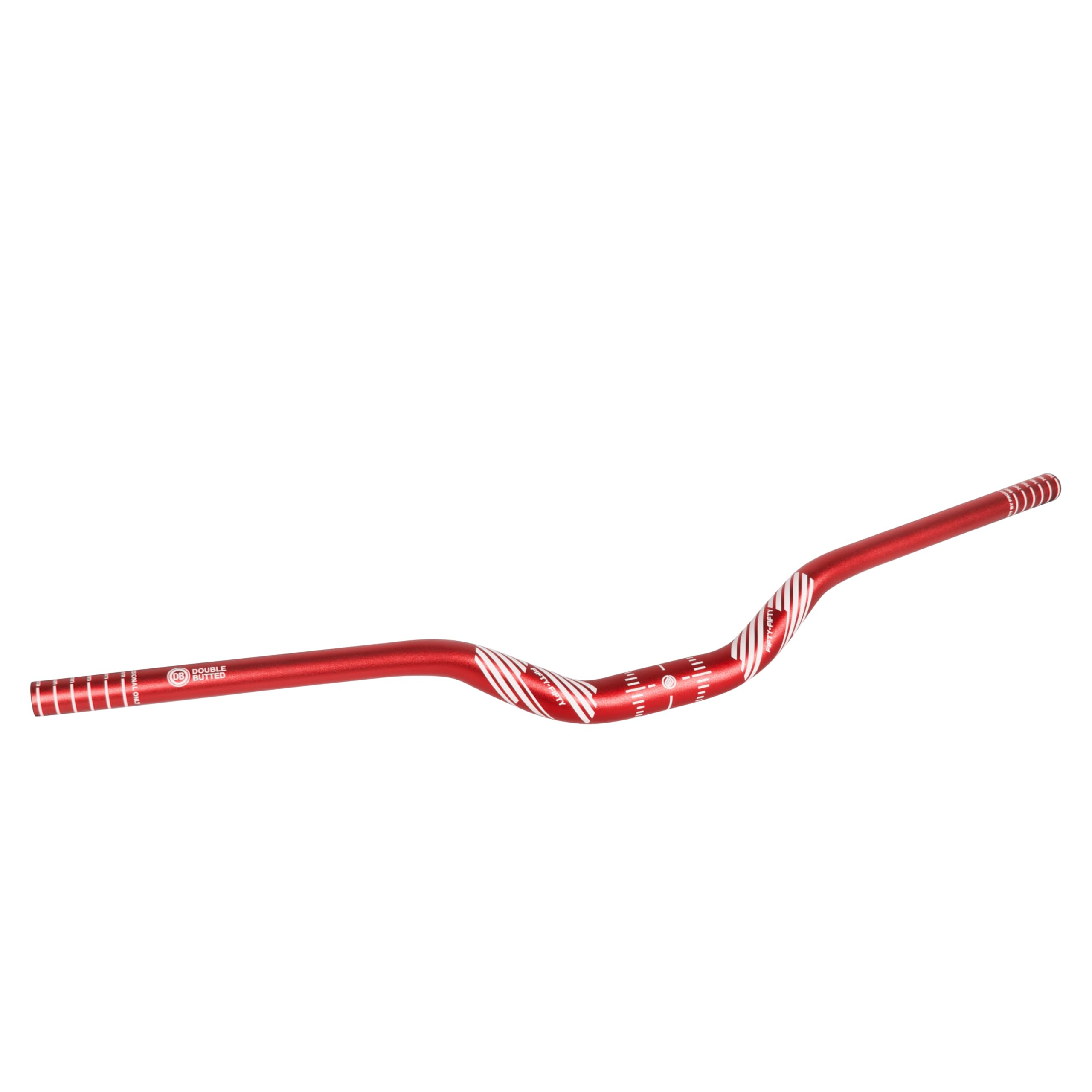 FIFTY-FIFTY, manubrio MTB 31,8 Riser, manubrio in lega di alluminio, manubrio per mountain bike da 31,8 mm di diametro 780 mm di larghezza (Rosso, 50 mm di rialzo)