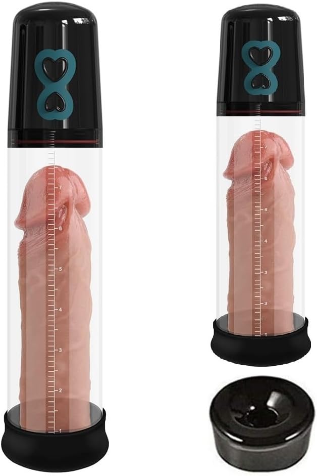 Men's Plus Size Increases Strength, Electric Vacuum Pump, 8-inch Training Enhanced Growth Pump, 2-in-1 Pump ED Vacuum Pump, Men's Underwear Amplifier