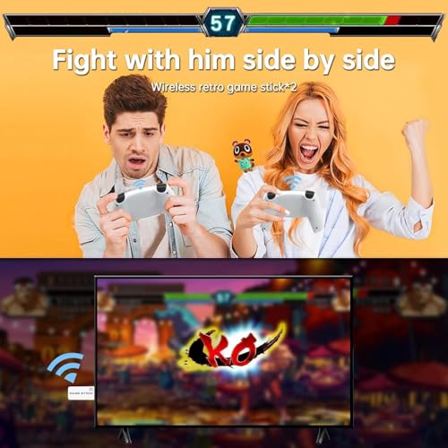 Image of Video Game for Tv Old School Station Video Game| Retro Games Stick for Tv Gaming| Wireless Retro Gaming Console | Plug & Play Video Games for TV | 21K+ Games 10 Em.| For 2 Player,Black