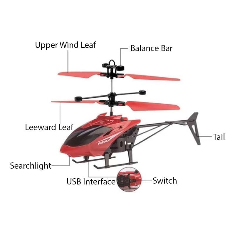 Image of Flying Toy Combo | Infrared Induction RC Helicopter with 3D Lights + USB Rechargeable RGB Boomerang Spinner Ball | Gravity Control Indoor & Outdoor Fun Toys for Kids