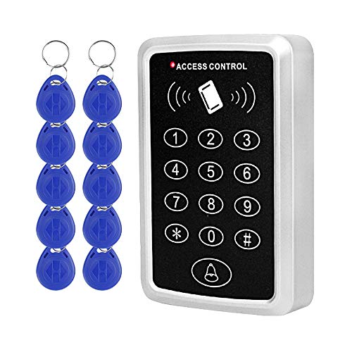 Dongyang Control de Acceso RFID Teclado Exterior 125KHz EM Lector de Tarjetas + 10pcs Mandos para Sistema de Control de Acceso de Puerta