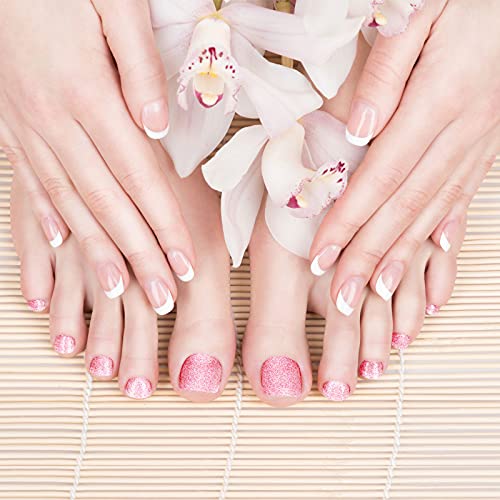 440 Pieces 20 Sheets Glitter Toenail Polish Stickers Adhesive Toe Nail Wrap With 2 Nail File For Girls (Vivid Color) #TOP1