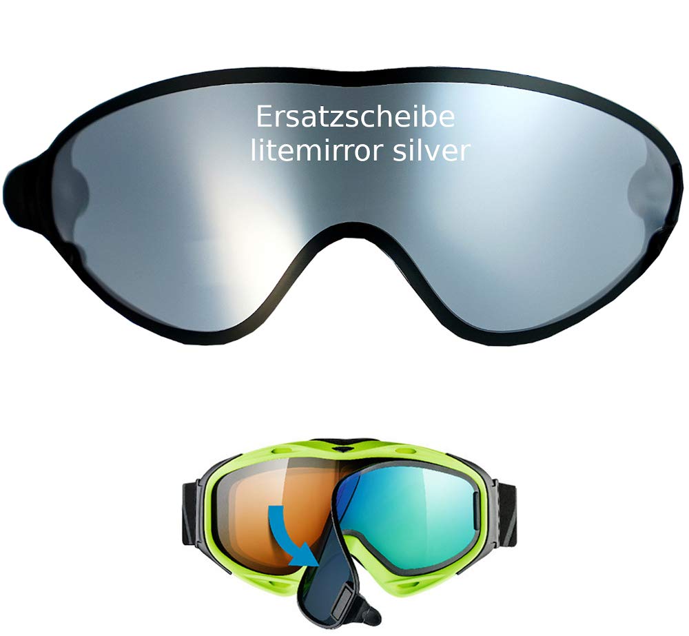 Uvex Comanche to Off ESS - Lente di ricambio per occhiali da sci Comanche come take Off, lente singola Litemirror Silver
