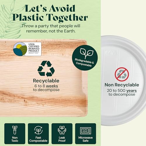 Compostable Chic Leaf Palm Leaf Trays for Weddings and Catering