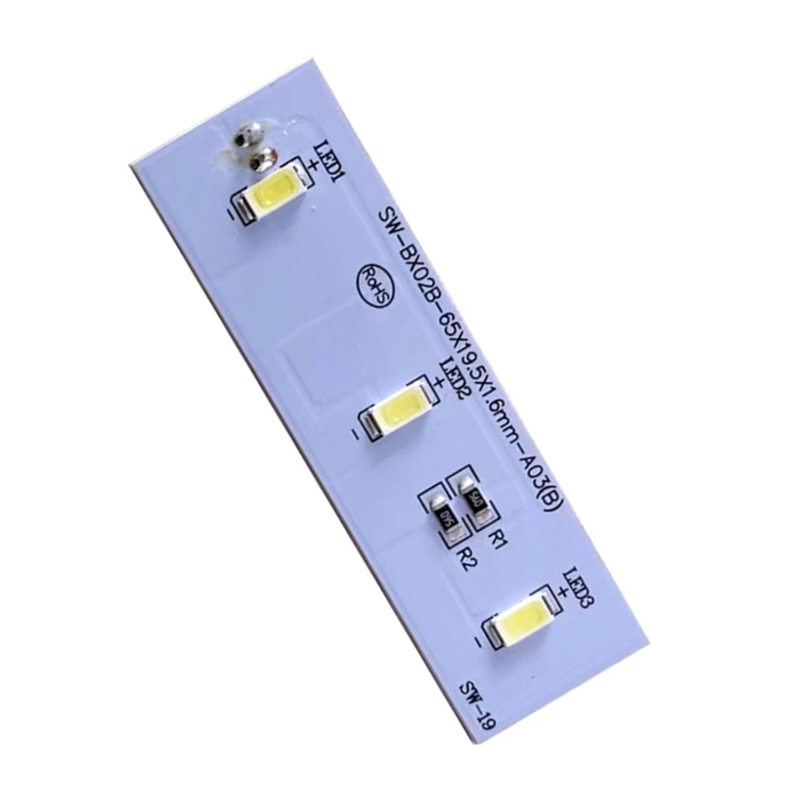 Tiras de luz led de repuesto para frigoríficos, Tira de luces LED for refrigerador SW-BX02B P9JD DC12V for ZBE2350HCA (6,5 x 1,95 cm)