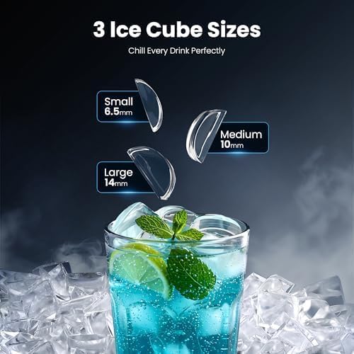 Electactic Crescent Luna Ice Maker Countertop - 28Lbs/24H, 16 Cubes in 6 Mins, Adjustable Ice Thickness, Auto-Cleaning & Smart Reminders, 1.8L Portable Ice Cube Machine for Home, Kitchen, Office, RV on Fridge.com
