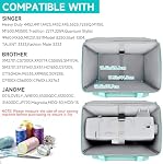 Coque machine à coudre avec plaque de fond rigide amovible,2 Sac de transport universel de la machine à coudre de couche pour la taille la plus standard Singer,Brother,Janome et accessoires de couture,Grey/Green(Bag seulement)