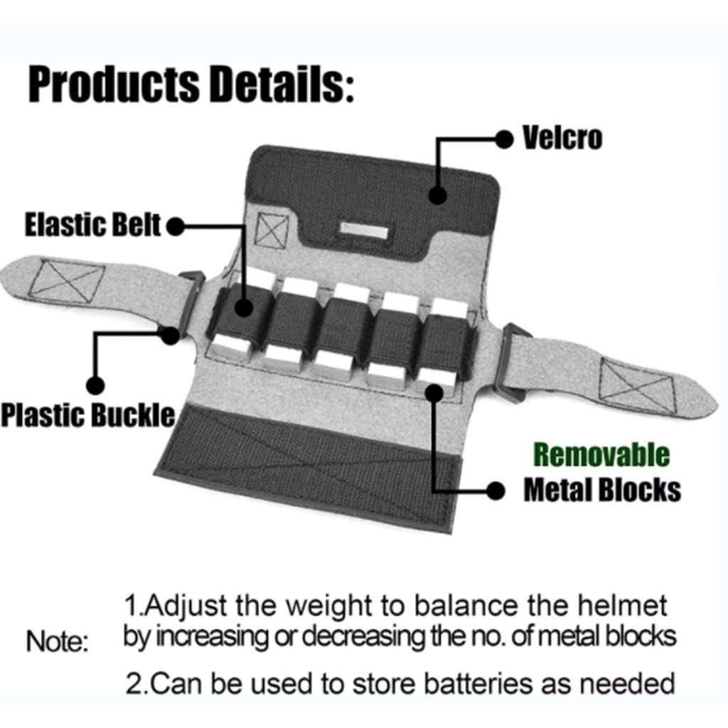 TS TAC-SKY Fast Tactical Helmet Balance Counterweight Bag PJ BJ MH MC Tactical Helmet Balance Bag Waterproof Battery Bag with 5 Lead Pieces Rear Counterweight Bag