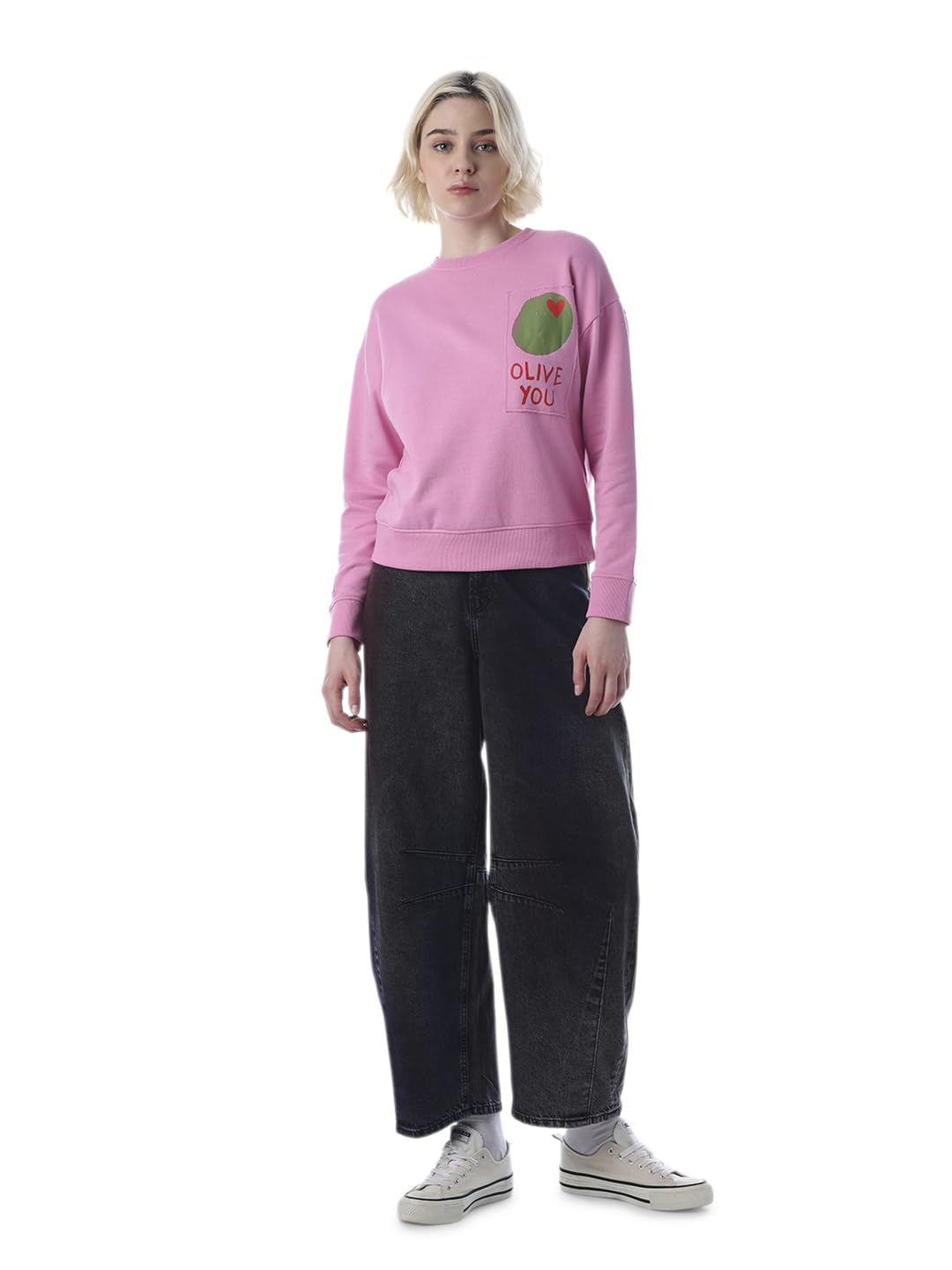 only Women Cotton Round Neck Sweatshirt-picture-32