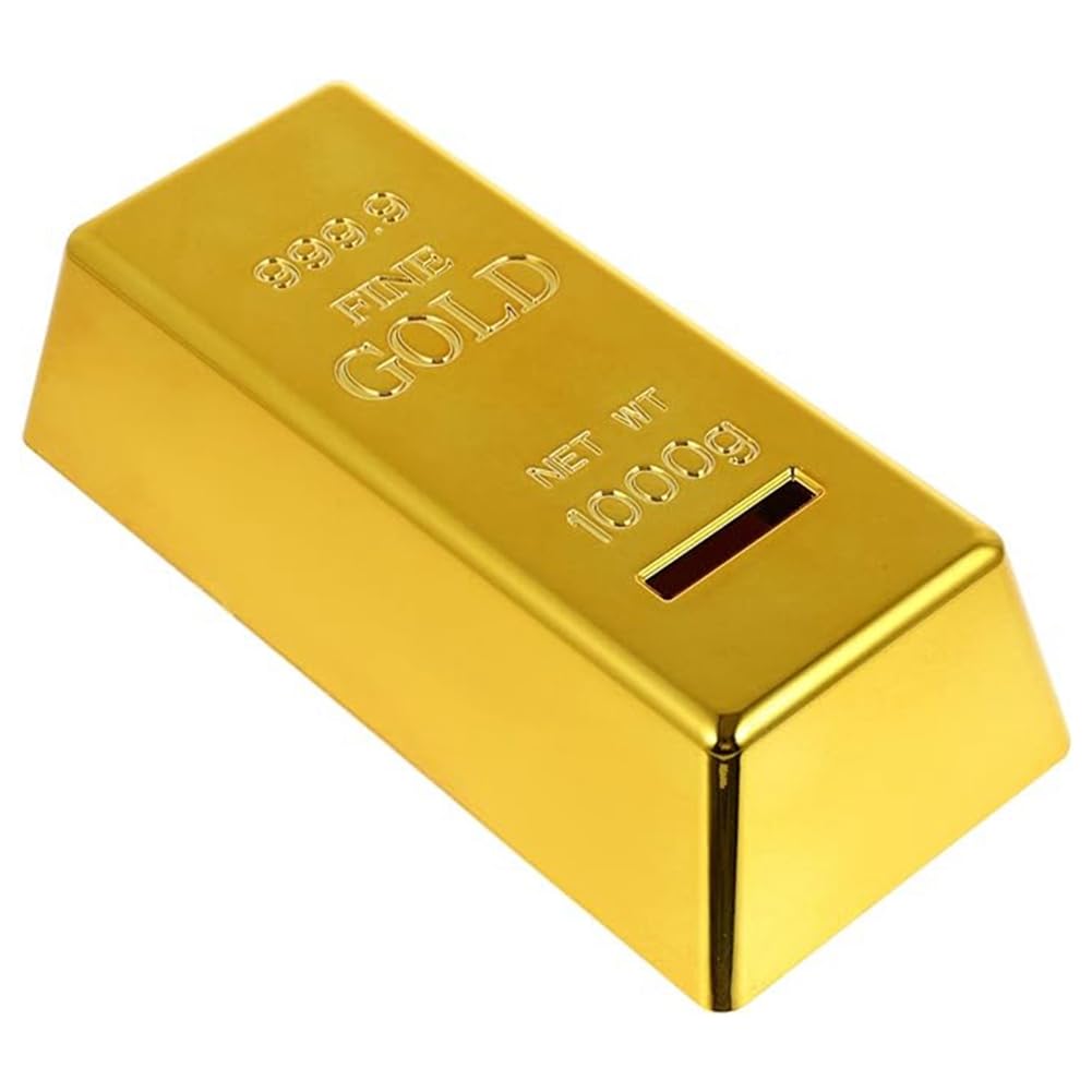 CTRLZS Piggy Bank Money Box Gold Bar Brick Money Box Case for Birthday Gifts Home Decor