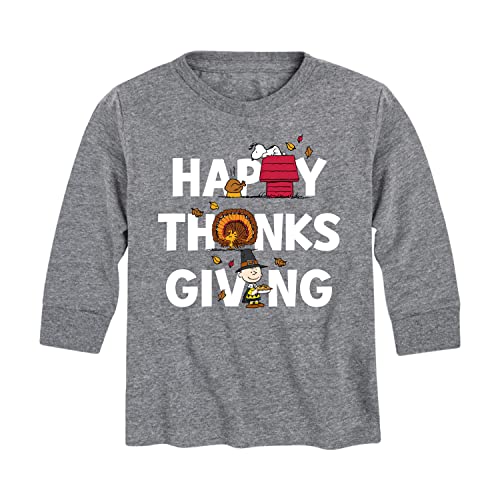 HYBRID APPAREL - Peanuts - Happy Thanksgiving Icons - Toddler and Youth Long Sleeve Graphic T-Shirt