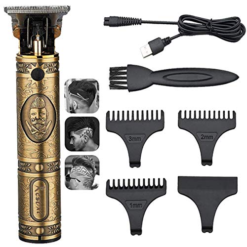 Tondeuse à Cheveux Professionnelle, USB Tondeuses Sans Fil Tondeuse à Cheveux - Rasoir à Barbe Tondeuse Kit rechargeable sans fil avec 3 peignes de guidage Moteur pour homme (Poker visage) Cover