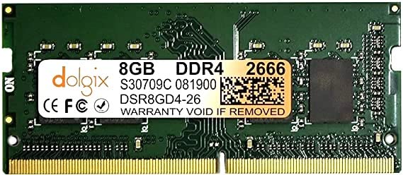 Image of Dolgix 8GB DDR4 Laptop / Notebook RAM | 2666MHz | CL-19| SO-DIMM Memory| PC4-21300( 1Rx8 Single Rank) 3 Years Warranty (Made in India)