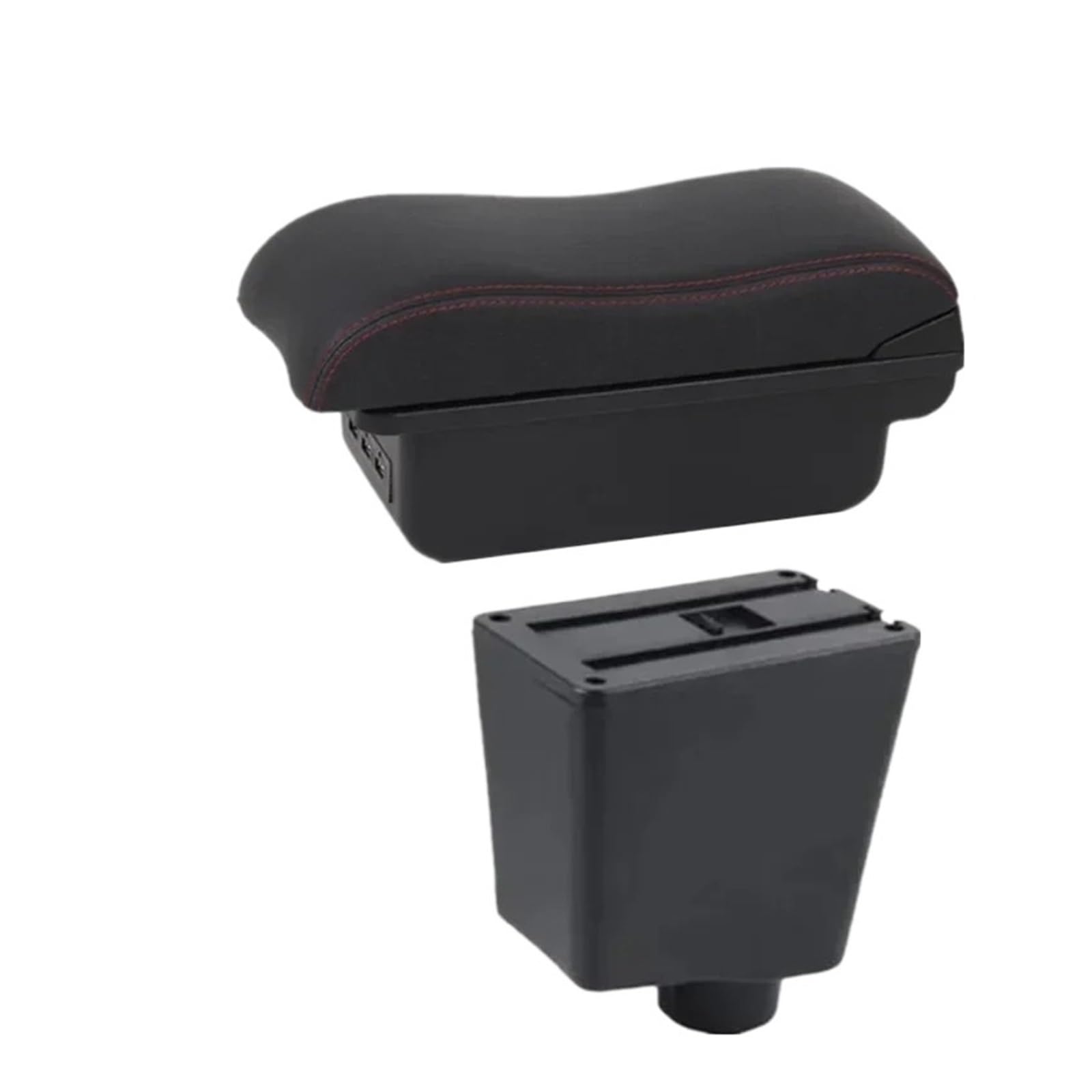 UMDJJU For SEAT For Ibiza III 2001-2008 Armrest Box Car Storage Retrofit Accessories Car Centre Console Armrest Box(B2 red line 3USB)