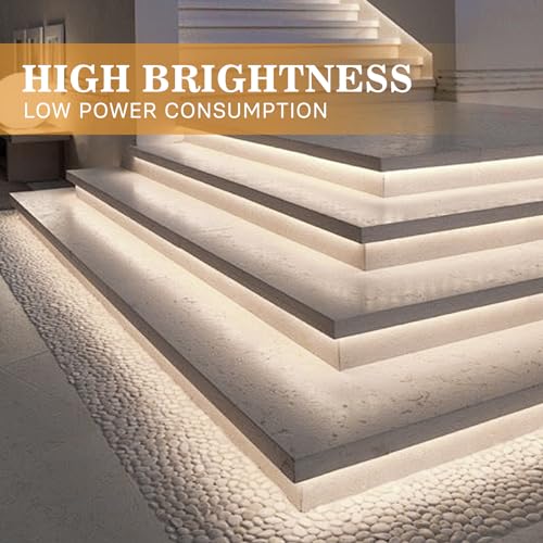 TTWAY COB LED Streifen 5M, Dimmbare LED Strip Warmweiss 3000K, 24V LED Streifen Licht, 480LEDs/M, CRI92, 8mm Breite, mit Fernbedienung und Netzteil für DIY Heimdekoration, Küche, Spiegel.