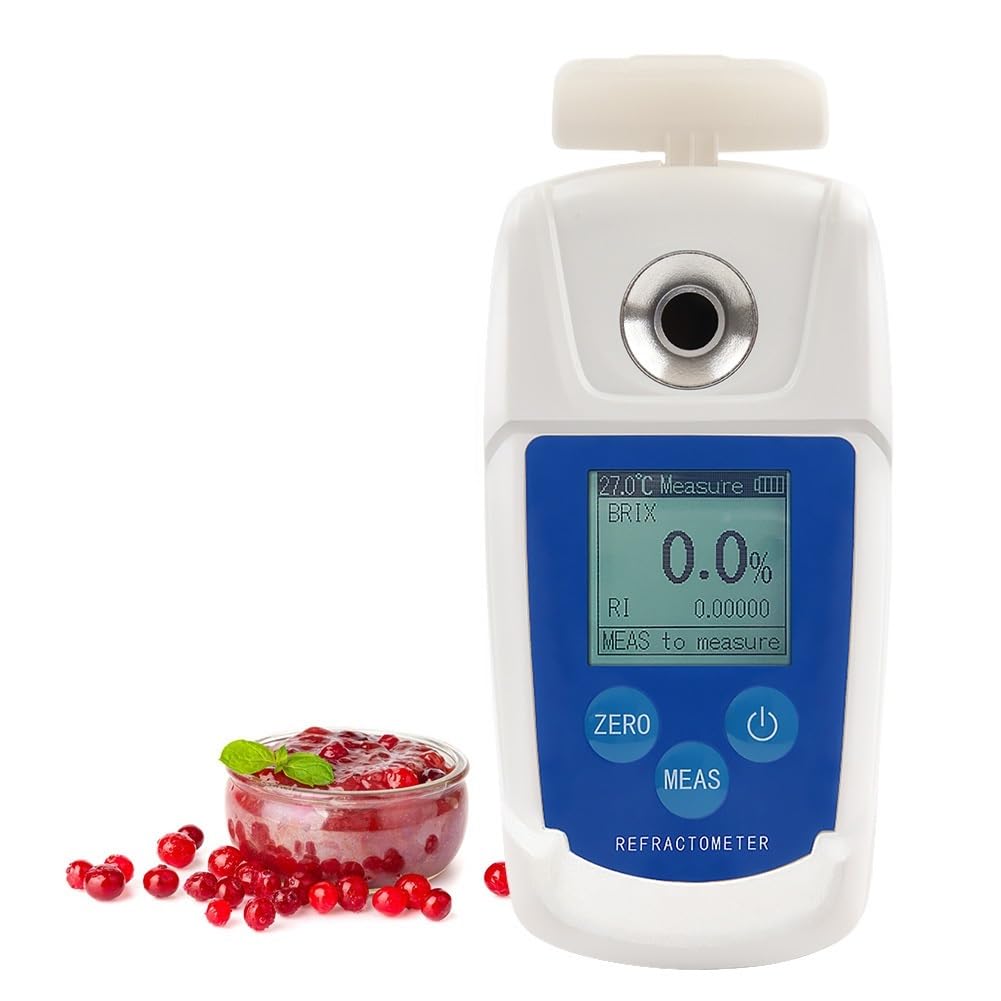 Kogedss One Color Refractometer, High Precision 0-55% Digital Refractometer Meter Automatic Temperature Compensation Refractive Index Sugar Content