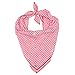 The Worthy Dog Gingham Chomp Square Cotton Bandana Comfortable and Adjustable Dog Cat Accessories - Small, Red