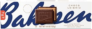 Bahlsen Choco Leibniz Dark Cookies (1 box) - Leibniz Butter Biscuits topped with a thick layer of European Chocolate - 4.4...