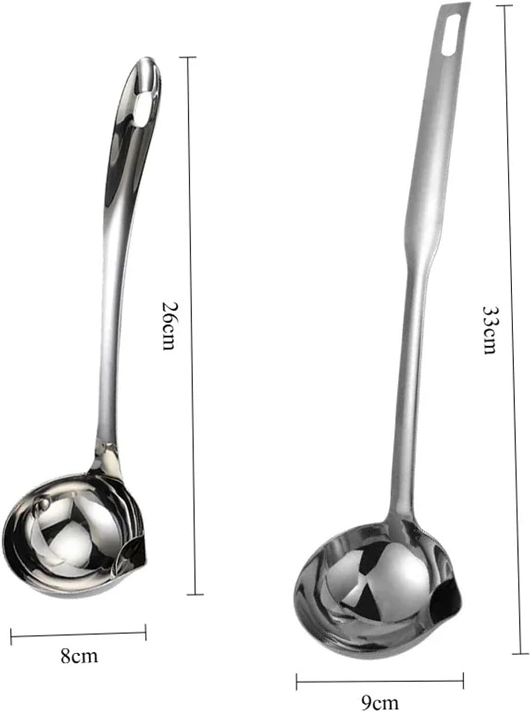 Stainless Steel Colander Spoon Soup Kitchen Gravy Oil Fat Separator Yogurt Skimmer(Large)