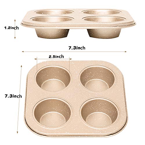 Muffin Pan,4 Cup Non-Stick Carbon Steel Cupcake Pan/ Bakeware/Non-Stick Muffin Tin/Cupcake Cup,Easy To Clean ， Carbon Steel Muffin Tray Standard Baking Mold Pan For Oven Baking #TOP6