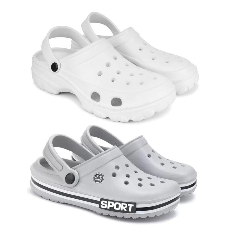 Image of WINGSCRAFT-Lightweight Classic Clogs || Sandals with Slider Adjustable Back Strap for Men-Combo(2)-3122-3014