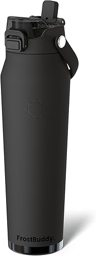 Miniatura 72 de Frost Buddy - Botella de agua con aislamiento de 32 oz con pajilla y tapa, de acero inoxidable, a prueba de fugas, frío durante 24 horas, a prueba