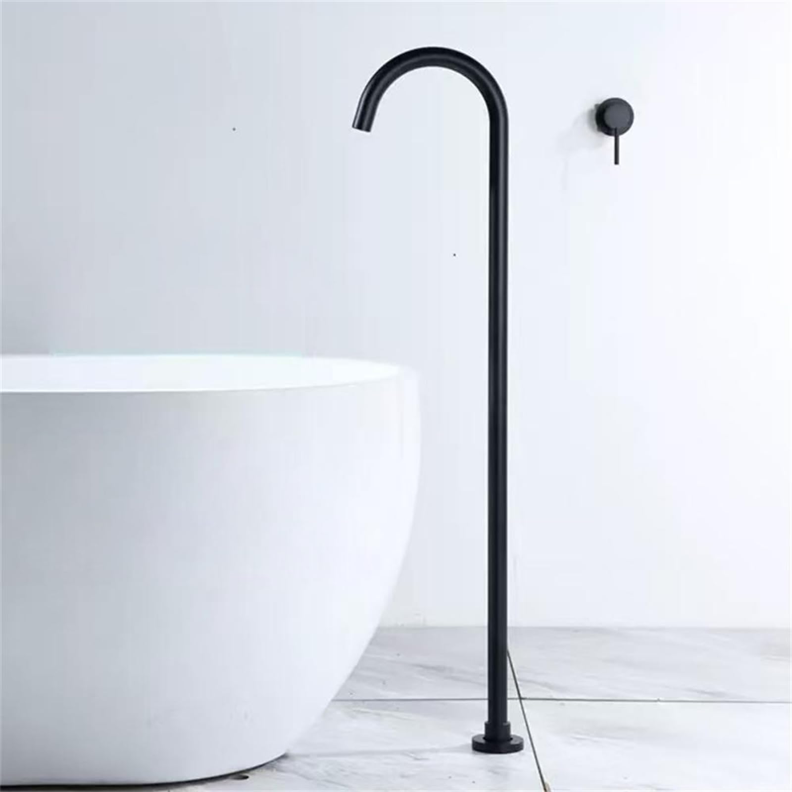 Freestanding Bath Taps Floor Mounted Gooseneck Concealed Tap for Free Standing Bath,Black