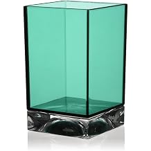Cartel SFAC-K9962-VE Toothbrush Stand, Green, W7/D7/H12 cm, Boxy Tooth Brush Holder