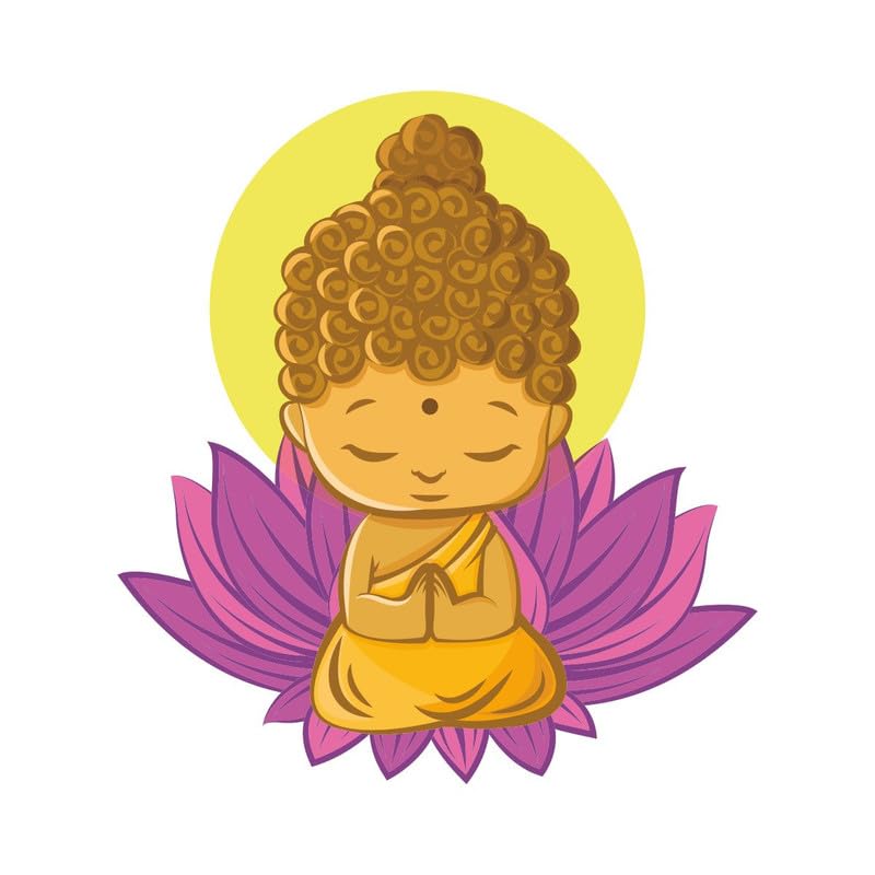 Image of Lord Buddha PVC Vinyl,Wall Sticker for Home Decor - Ideal for Living Room, Bedroom, Hall, Kids Room, Play Room (Size -45 cm x 45 cm) (Little Buddha (-50 cm x 45 cm))