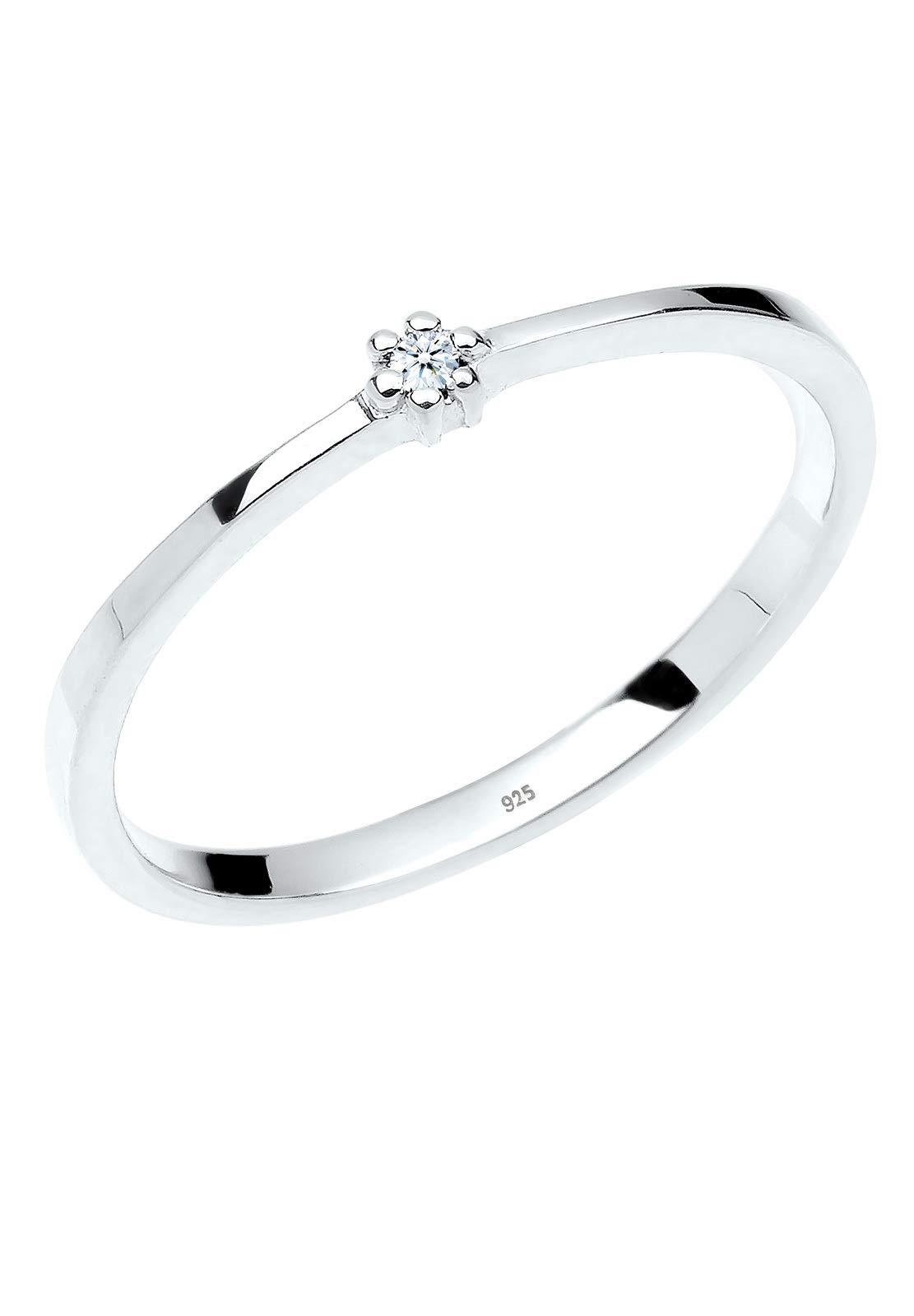 Elli DIAMONDS Ring Women Engagement Ring with Diamond in 925 Sterling Silver (0.015 ct.)