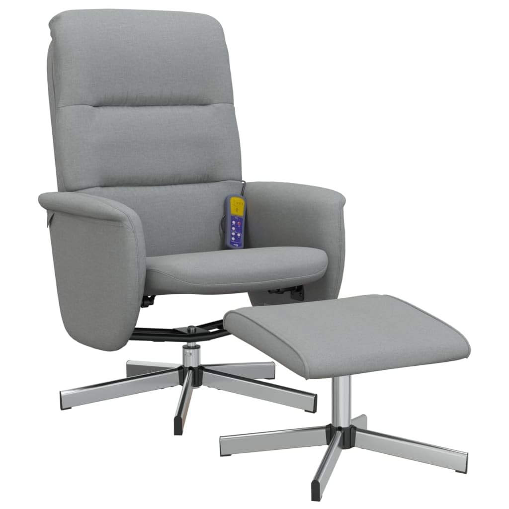 ZEYUAN Poltrona Reclinante Massaggio Poggiapiedi Grigio Chiaro Tessuto,Poltrona Relax,Poltrona Reclinabile TV,Poltrona TV Relax,Poltrona Reclinabile Soggiorno(SPU:356582)